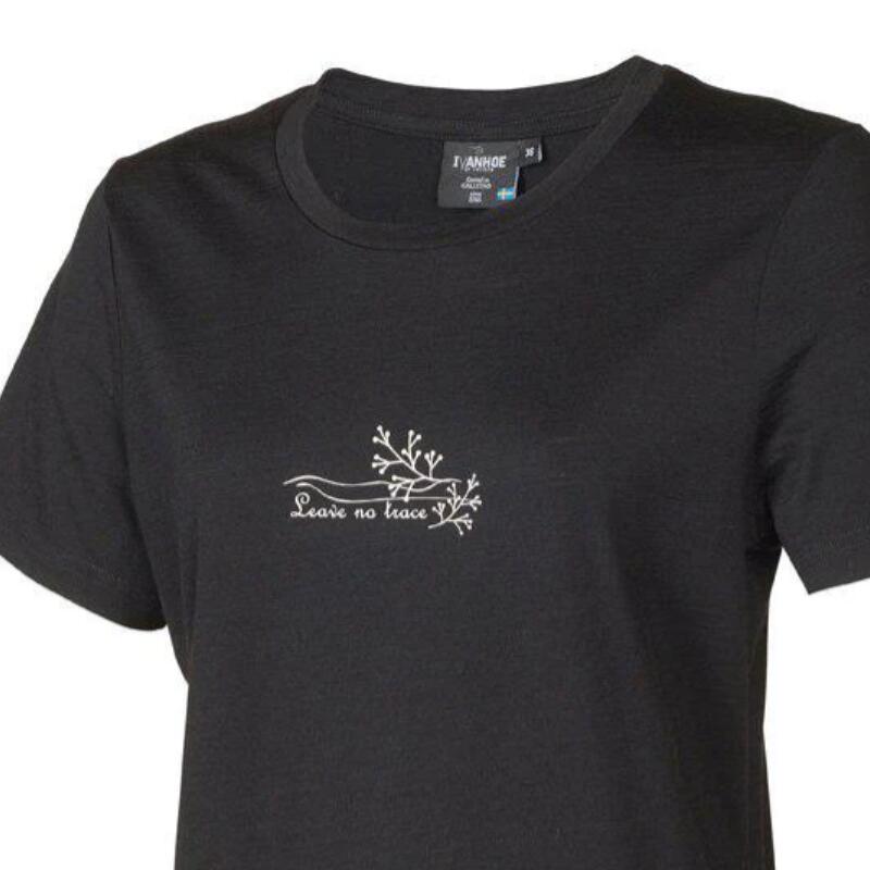 T-shirt UW Cilla Vine femme – 100 % laine mérinos – Noir 2/5