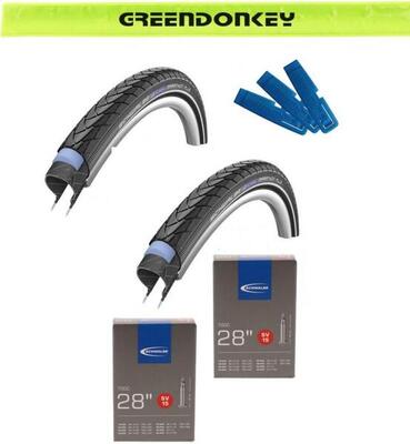2x Schwalbe Marathon Plus HS440 28x1.10 + 2x Schlauch SV15 + 1x Reifenheber +...