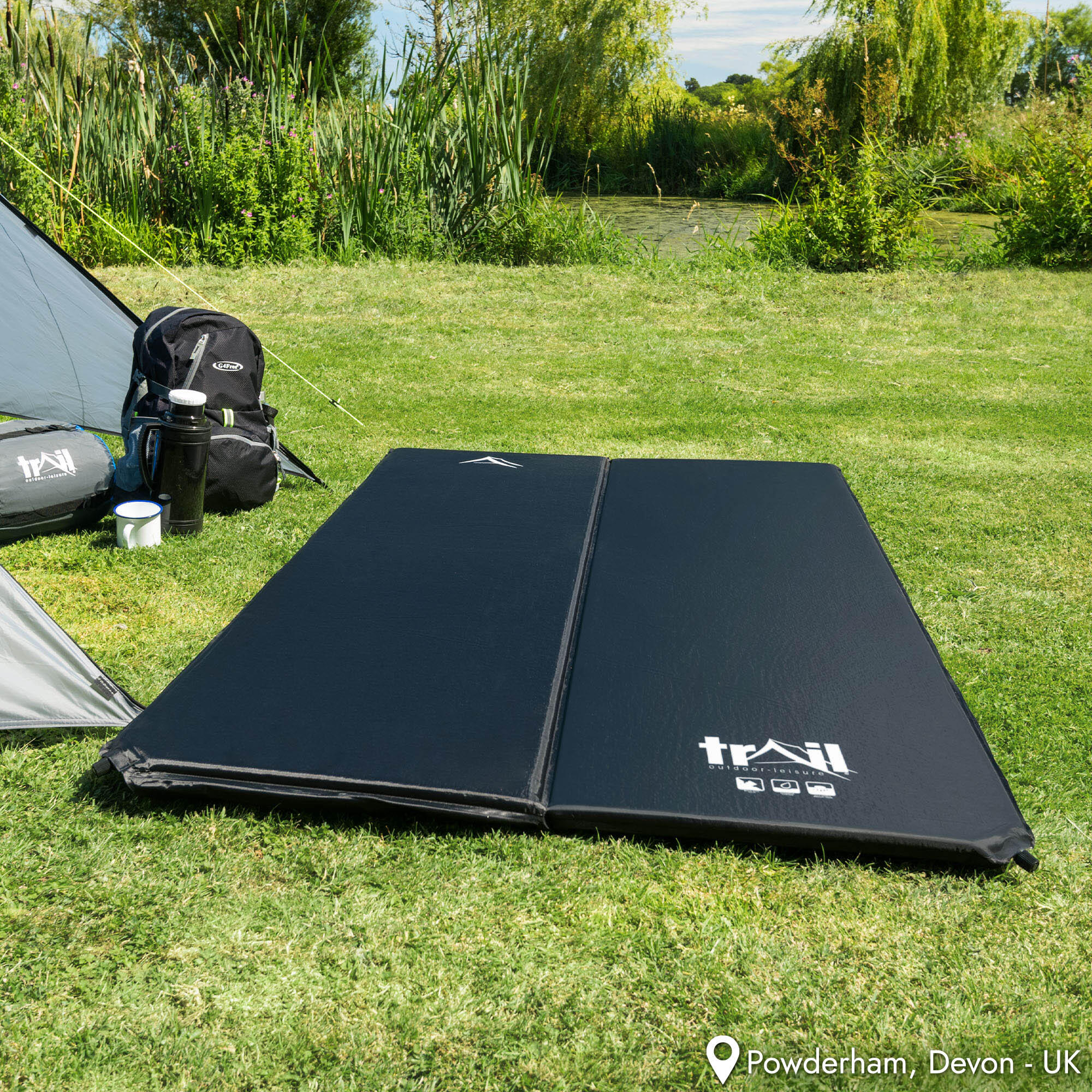 Double Camping Mat Self Inflating Inflatable Camp Roll Mattress With Bag Trail 7/7
