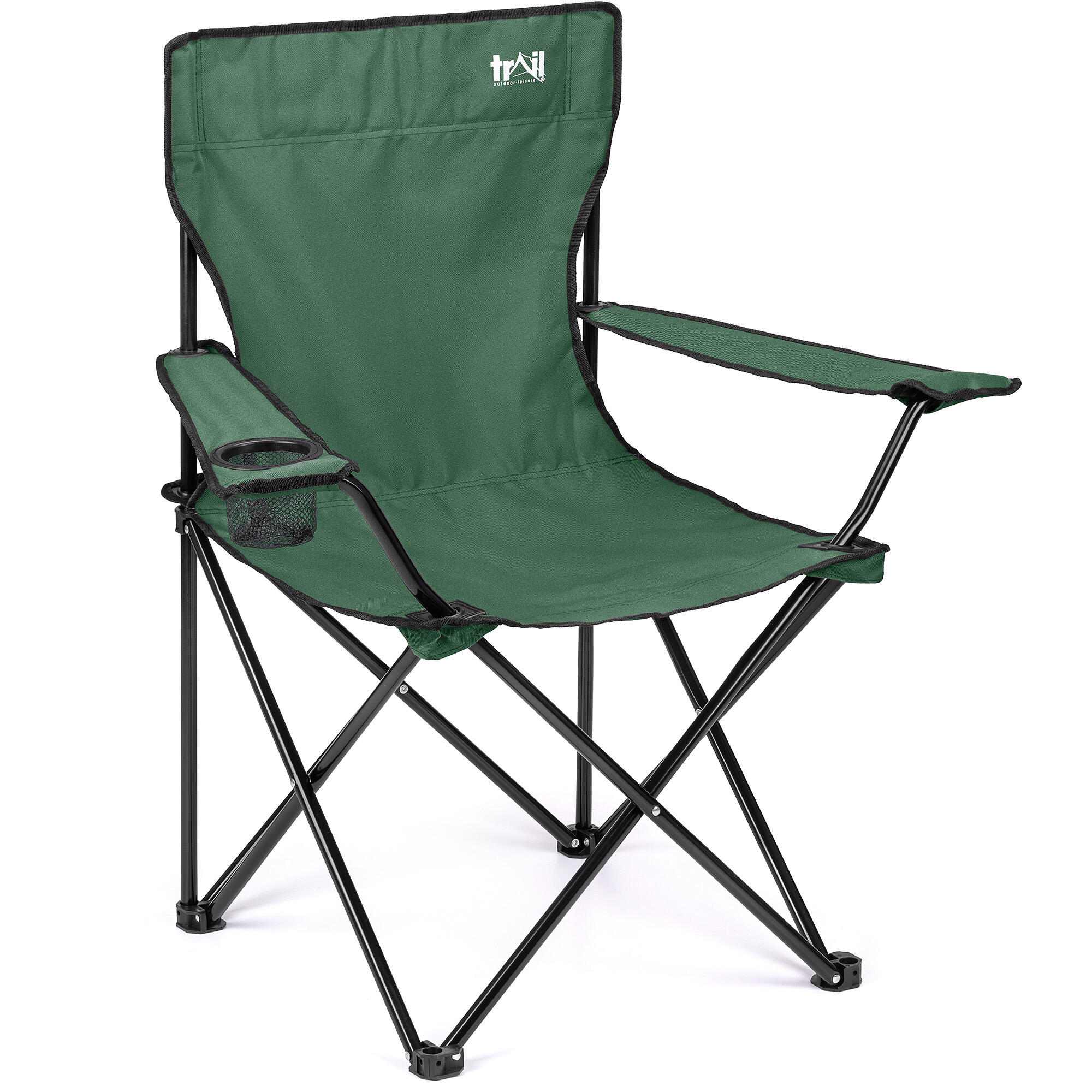 TRAIL OUTDOOR LEISURE Folding Camping Chair Lightweight Portable With Cup Holder Fishing Outdoor Trail