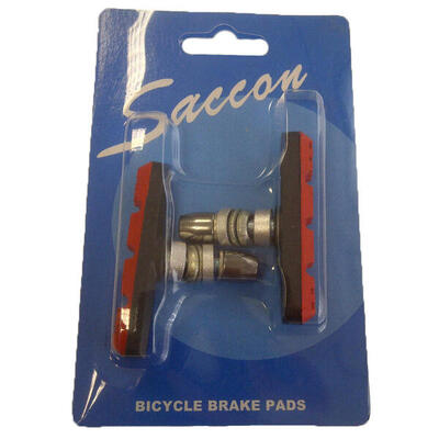 Saccon set remblokken v-brake pm22r zwart/rood.