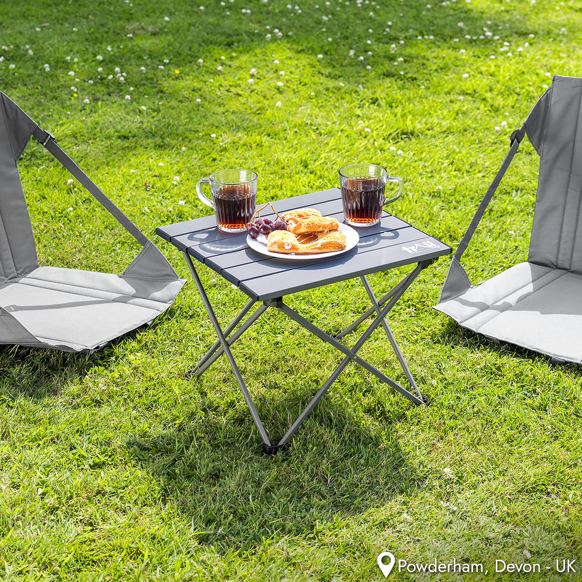 Trail Folding Camping Table Lightweight Aluminium Outdoor Garden Beach 3 Sizes 2/7