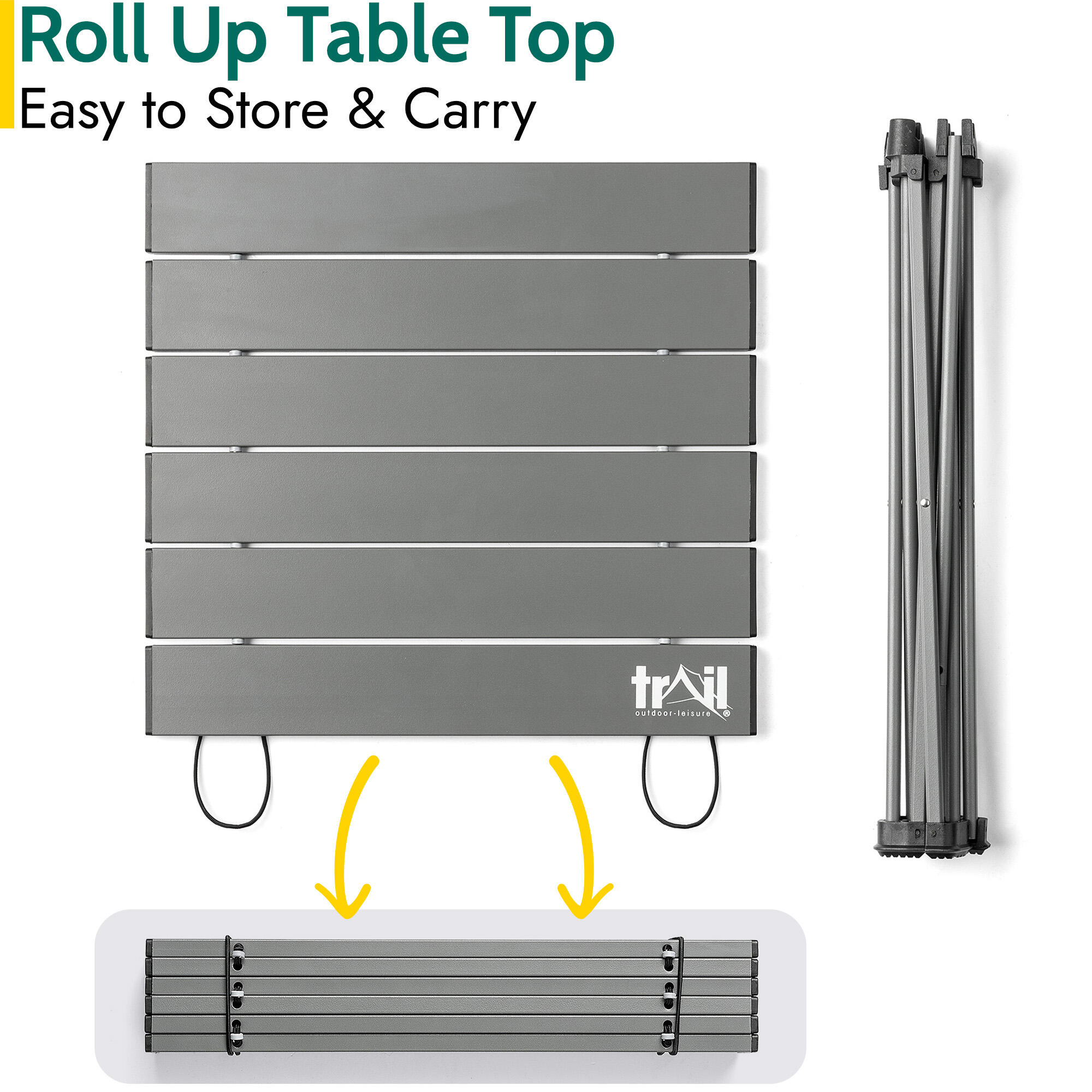 Trail Folding Camping Table Lightweight Aluminium Outdoor Garden Beach 3 Sizes 5/7