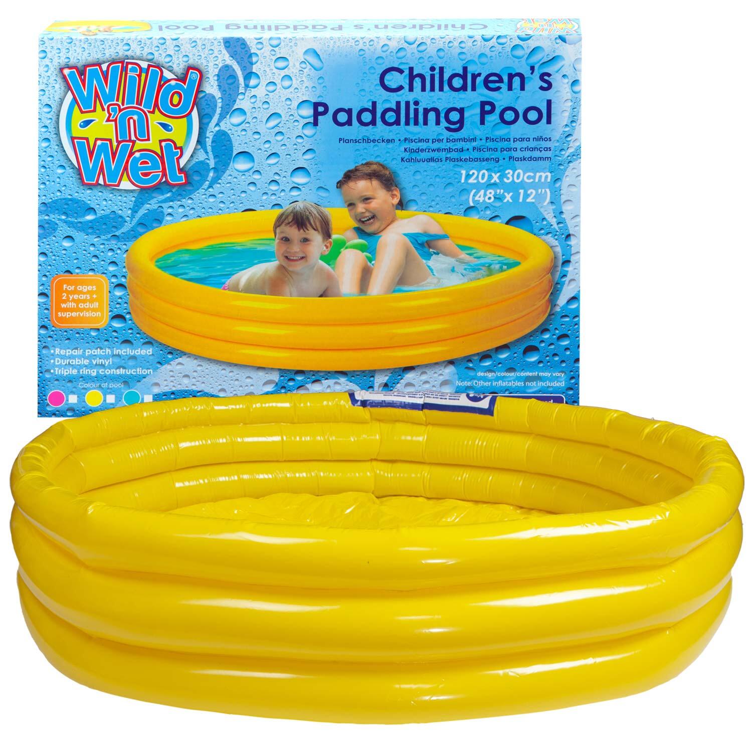 SUMMIT Children's Yellow Paddling Pool 3 Ring Inflatable 120cm x 30cm