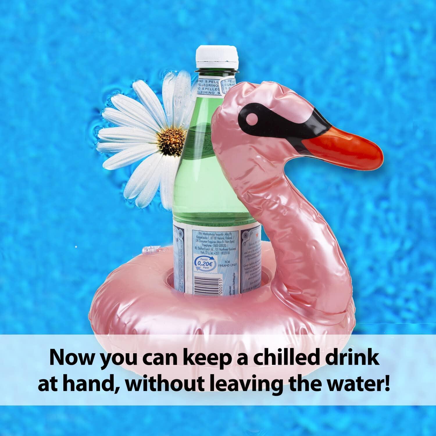 Pink Swan Drink Holder Pool Inflatable 4/7
