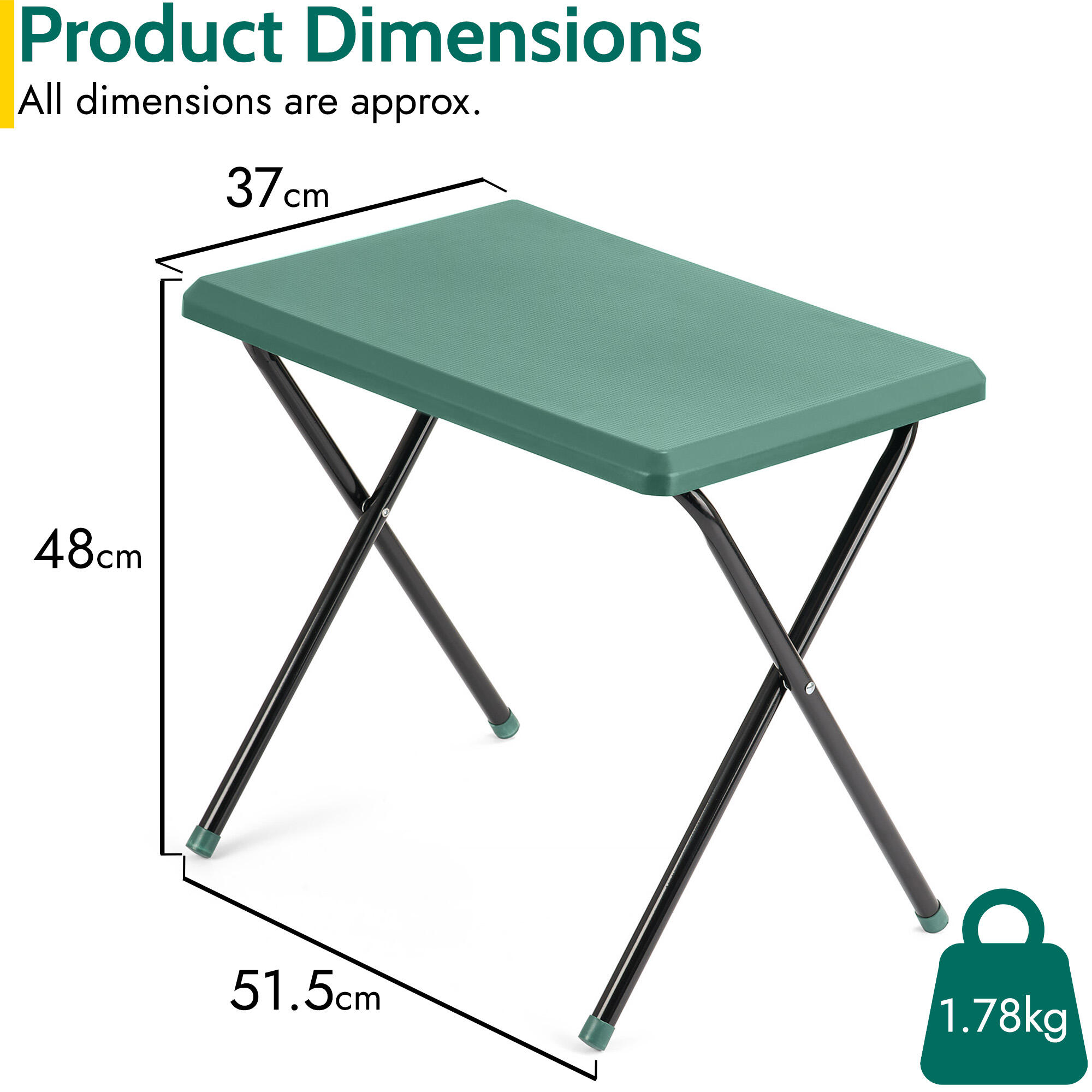 Folding Camping Table Small Lightweight Portable Outdoor Picnic Aluminium Legs 7/7