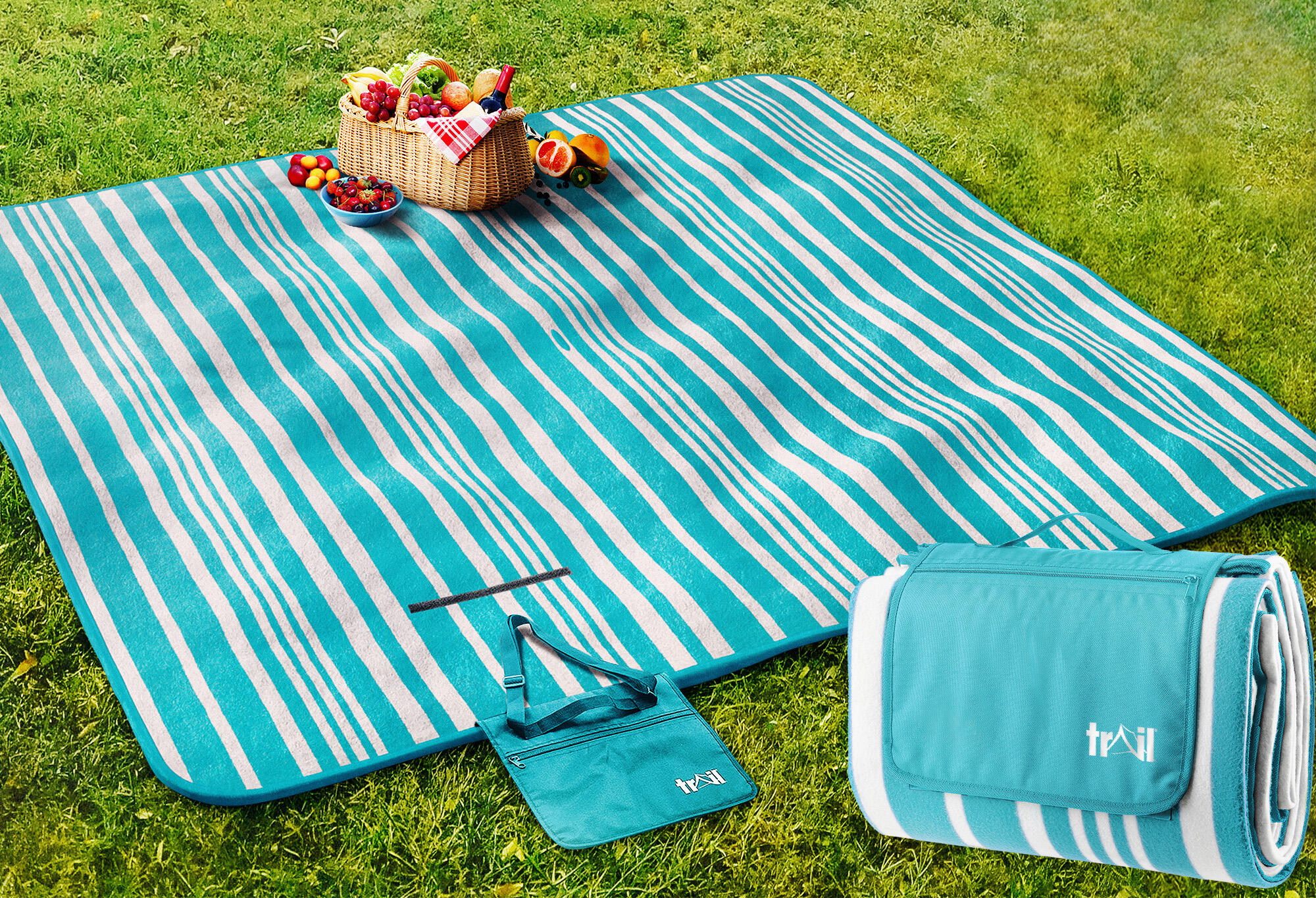 teal eco picnic blanket