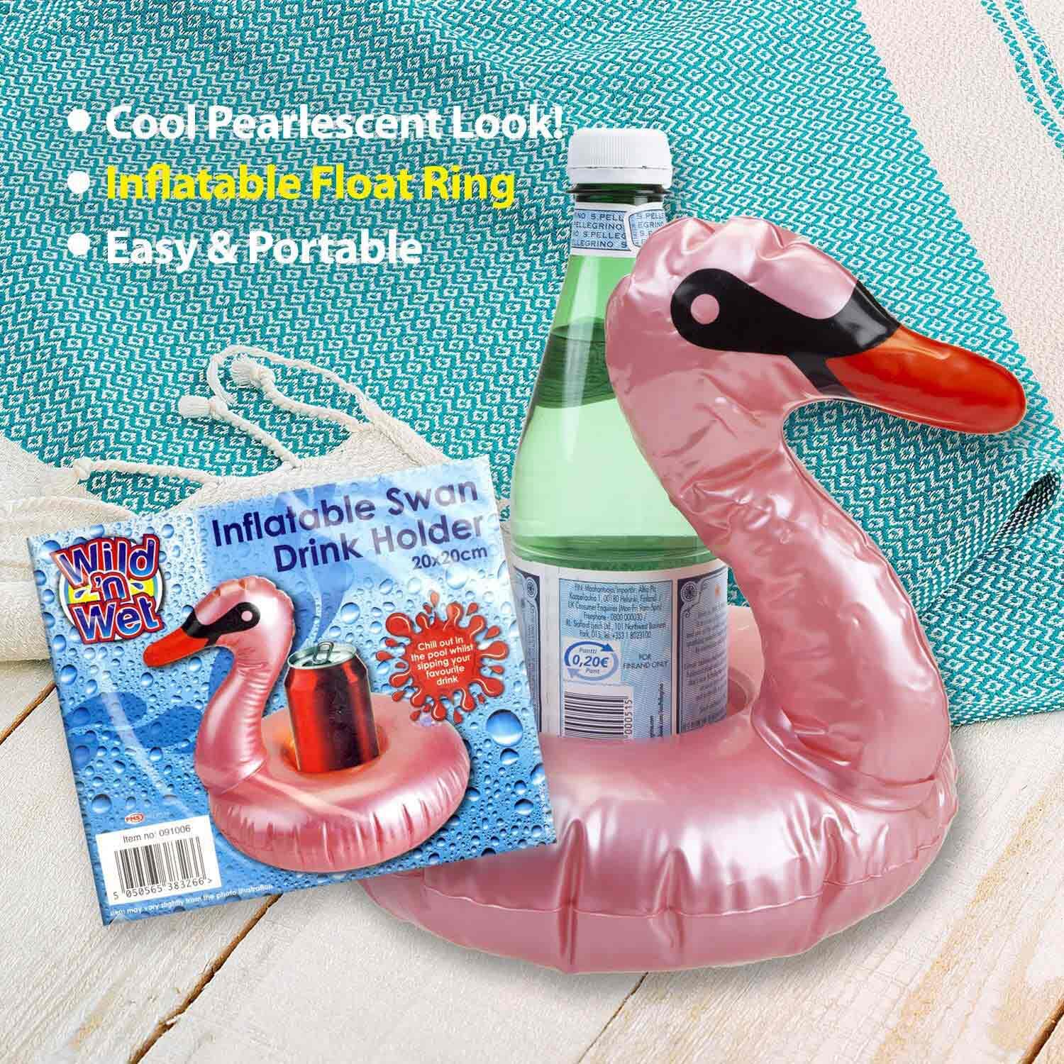 Pink Swan Drink Holder Pool Inflatable 6/7