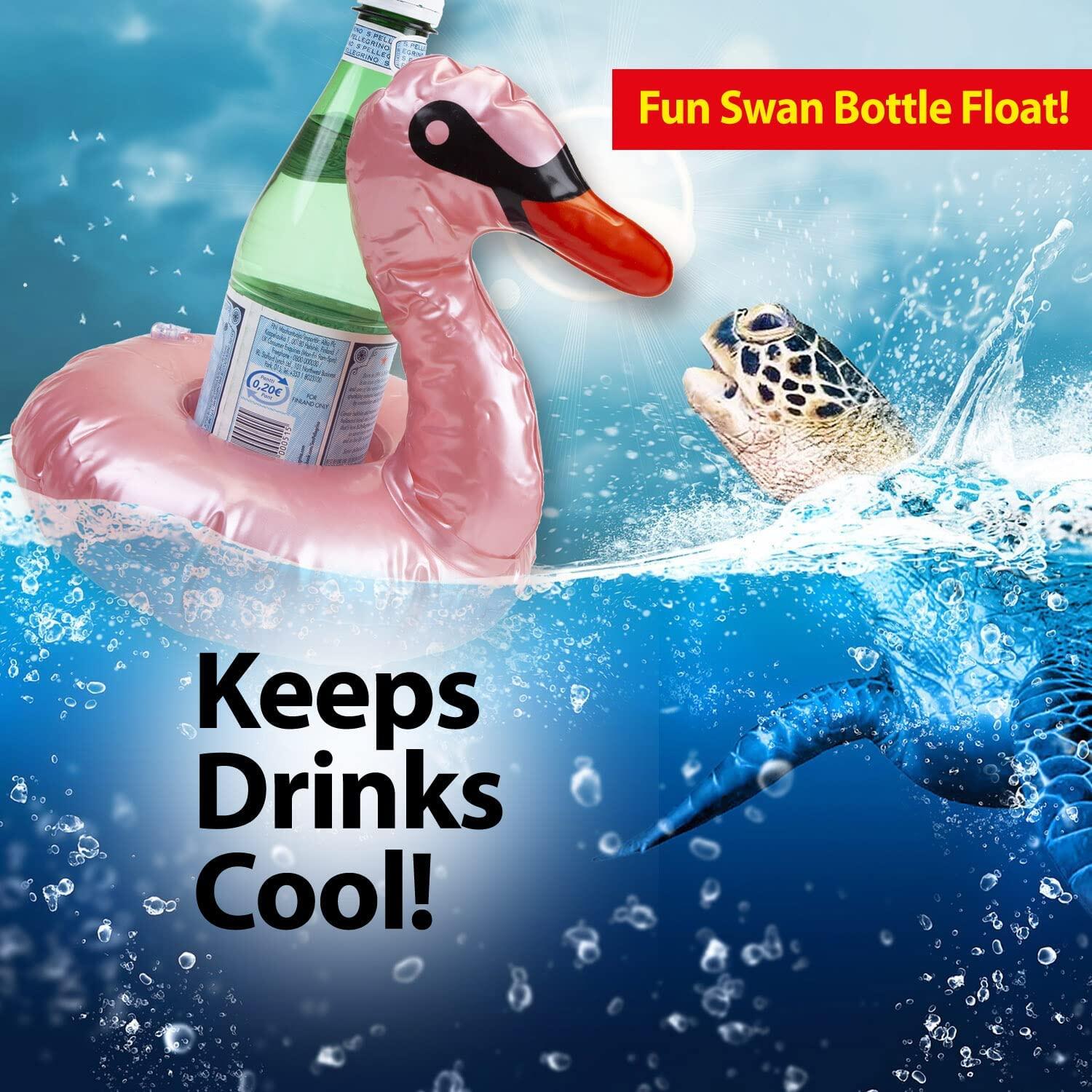 Pink Swan Drink Holder Pool Inflatable 2/7