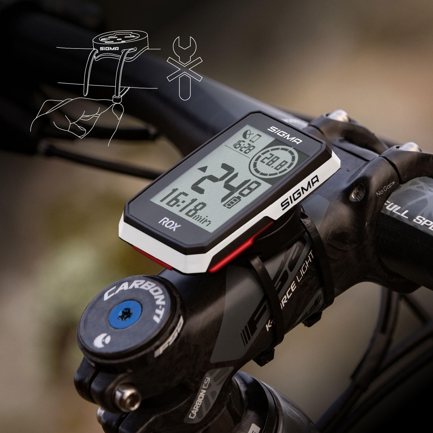 Fietscomputer GPS ROX 2.0 met standaard stuurhouder - wit 3/7