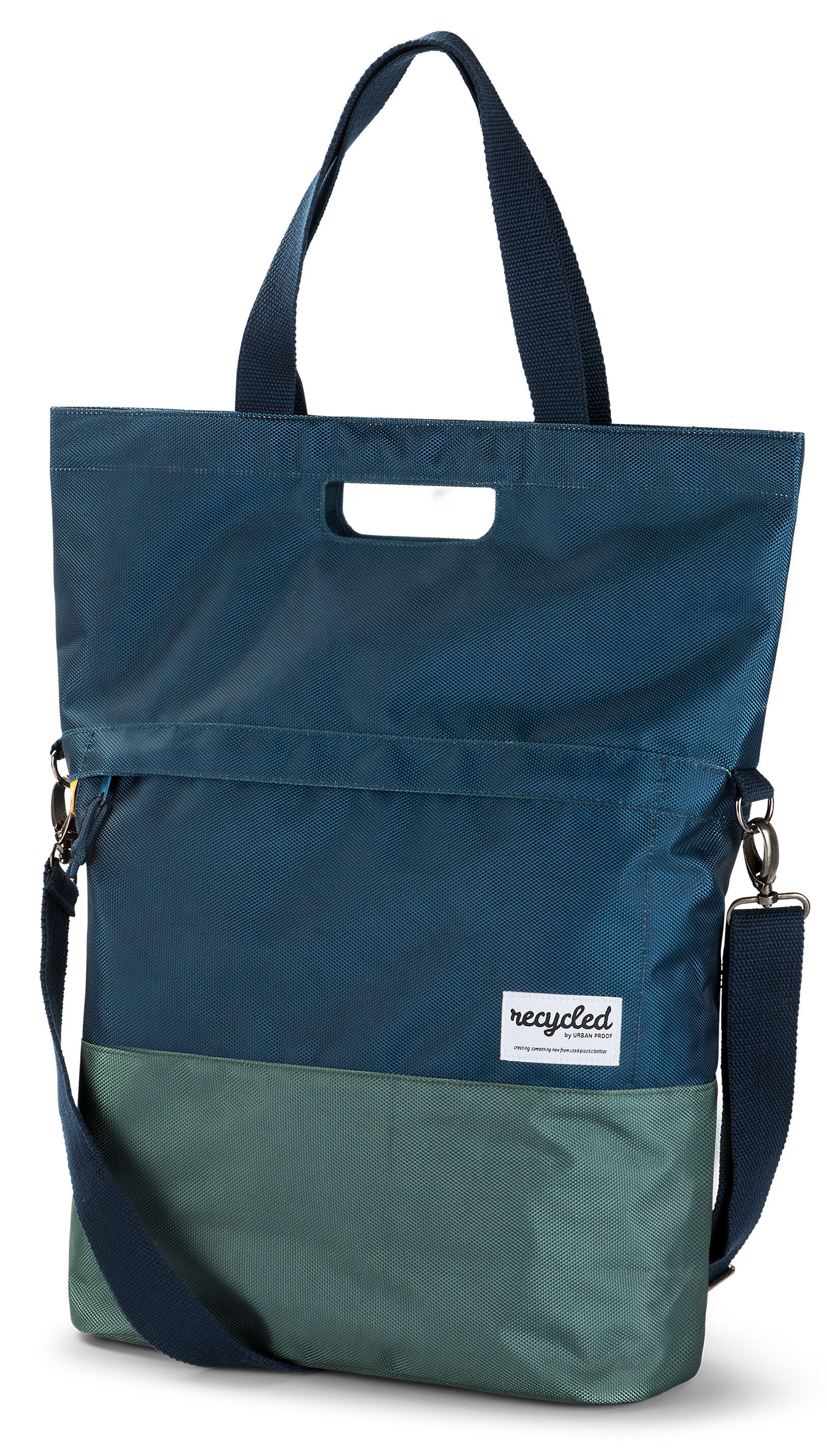Sacoche de vélo shopper recyclé 20 litres - bleu/vert 3/6