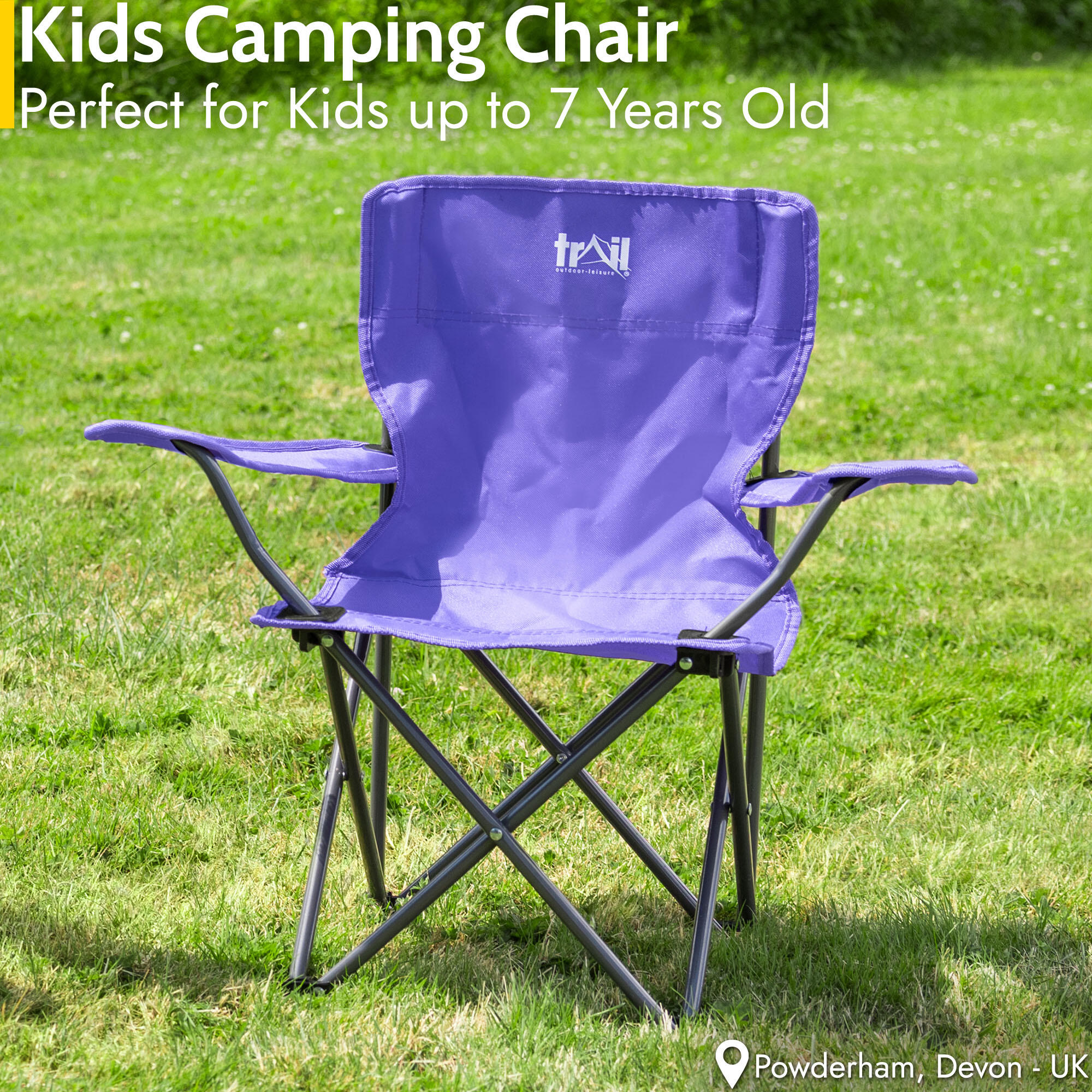 Kids Camping Chair Lightweight Folding Outdoor Childrens Seat With Rucksack 2/7