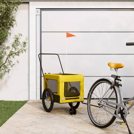 Remorque à vélo pour chien VidaXL - Confortable et durable jaune/noir