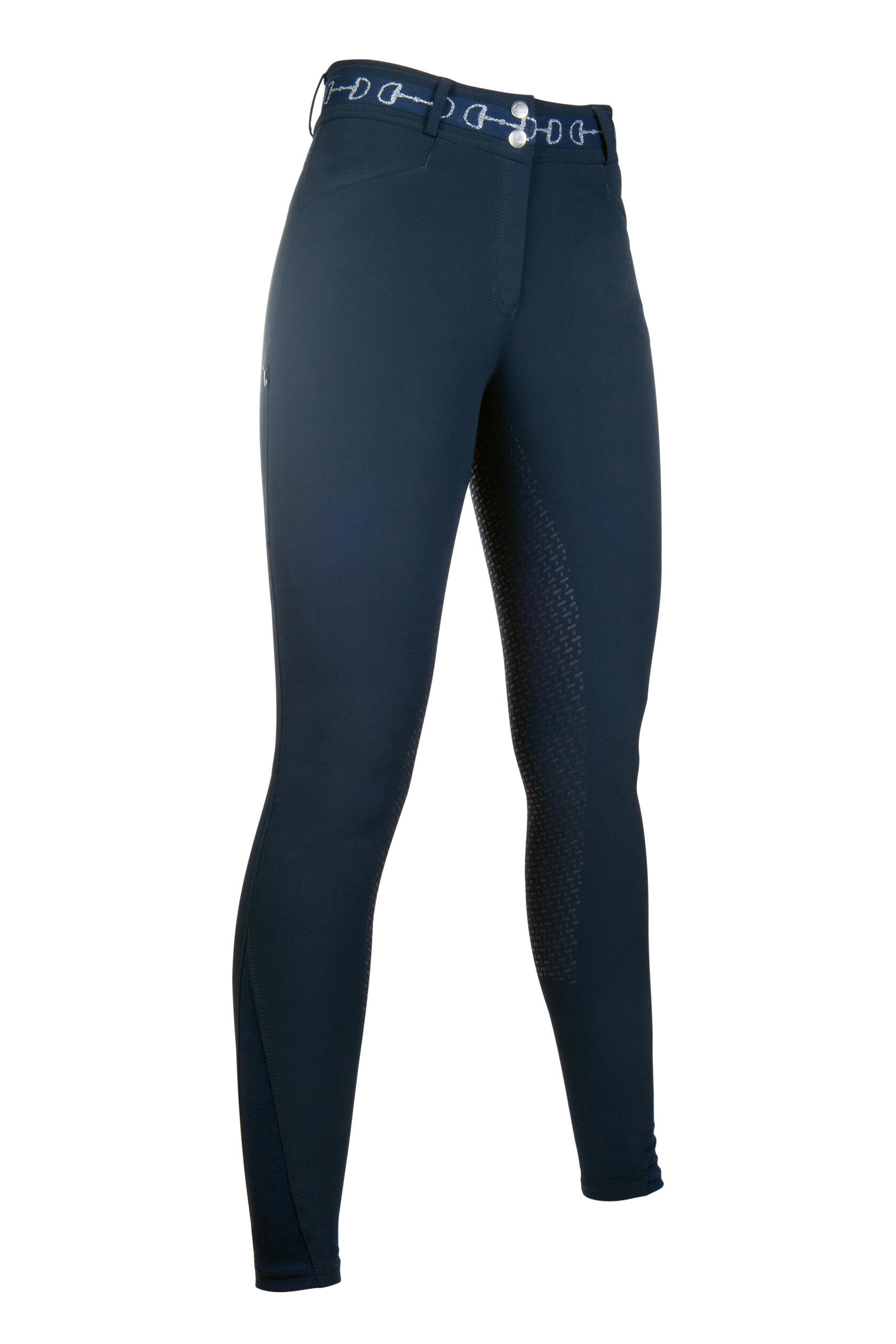Reithose Monaco Style Silikon Kniebesatz Weiß 3/6