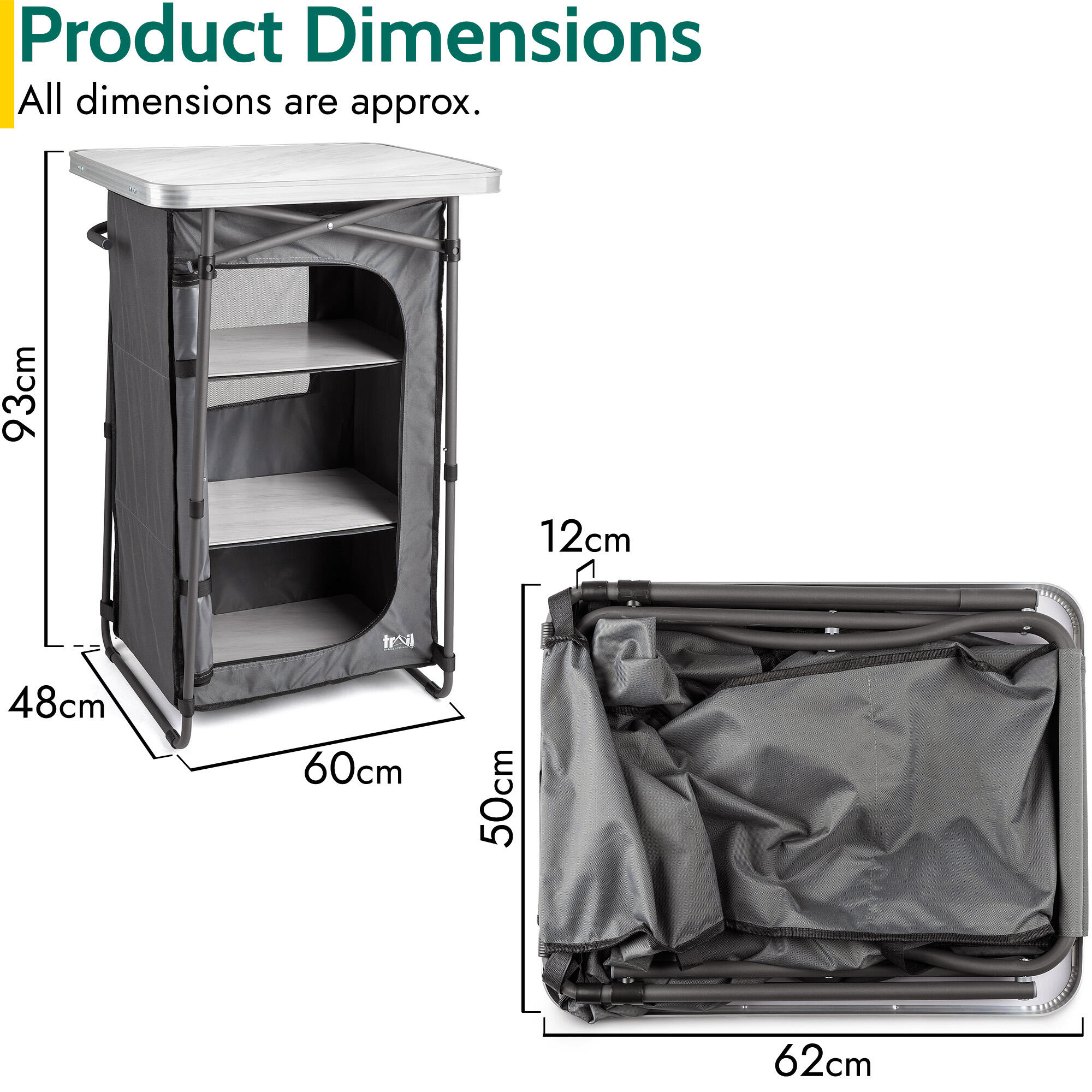 Camping Kitchen Unit Shelf Storage Cupboard Folding Portable Pop