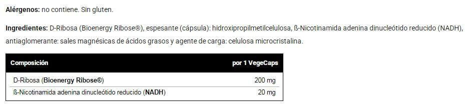 NADH+D-Ribosa - 60 Cápsulas VitoBest 3/4