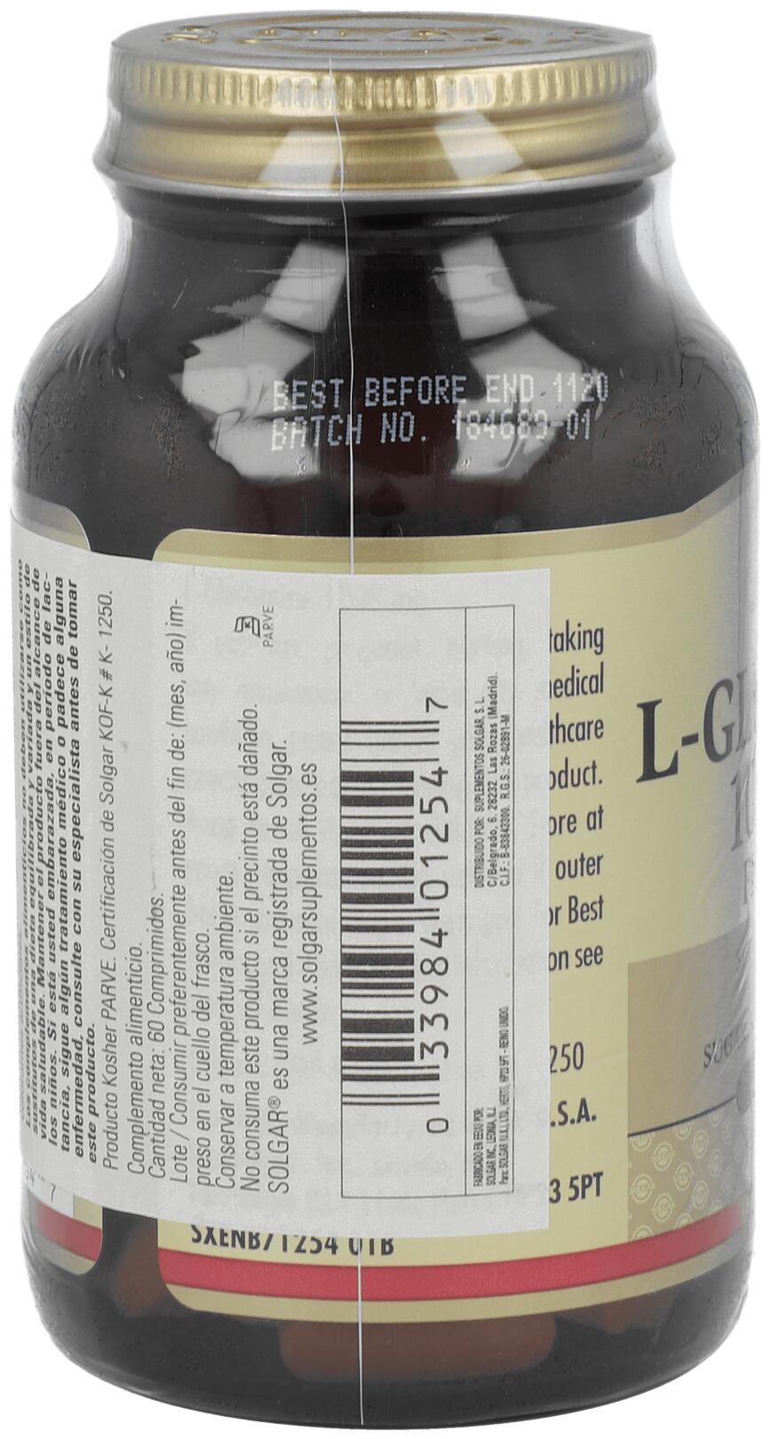 L-Glutamina 1000 mg 60 Comprimidos 2/2