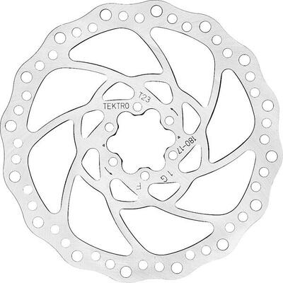Tektro tr180-17 remschijf rotor ø180mm 2.3mm 6-punt zilver