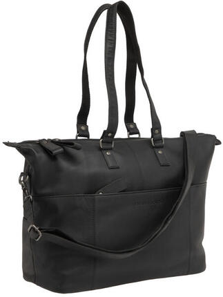 Sacoche de vélo Verla 34 x 18 x 44 cm 21 litres - en cuir de luxe - noir