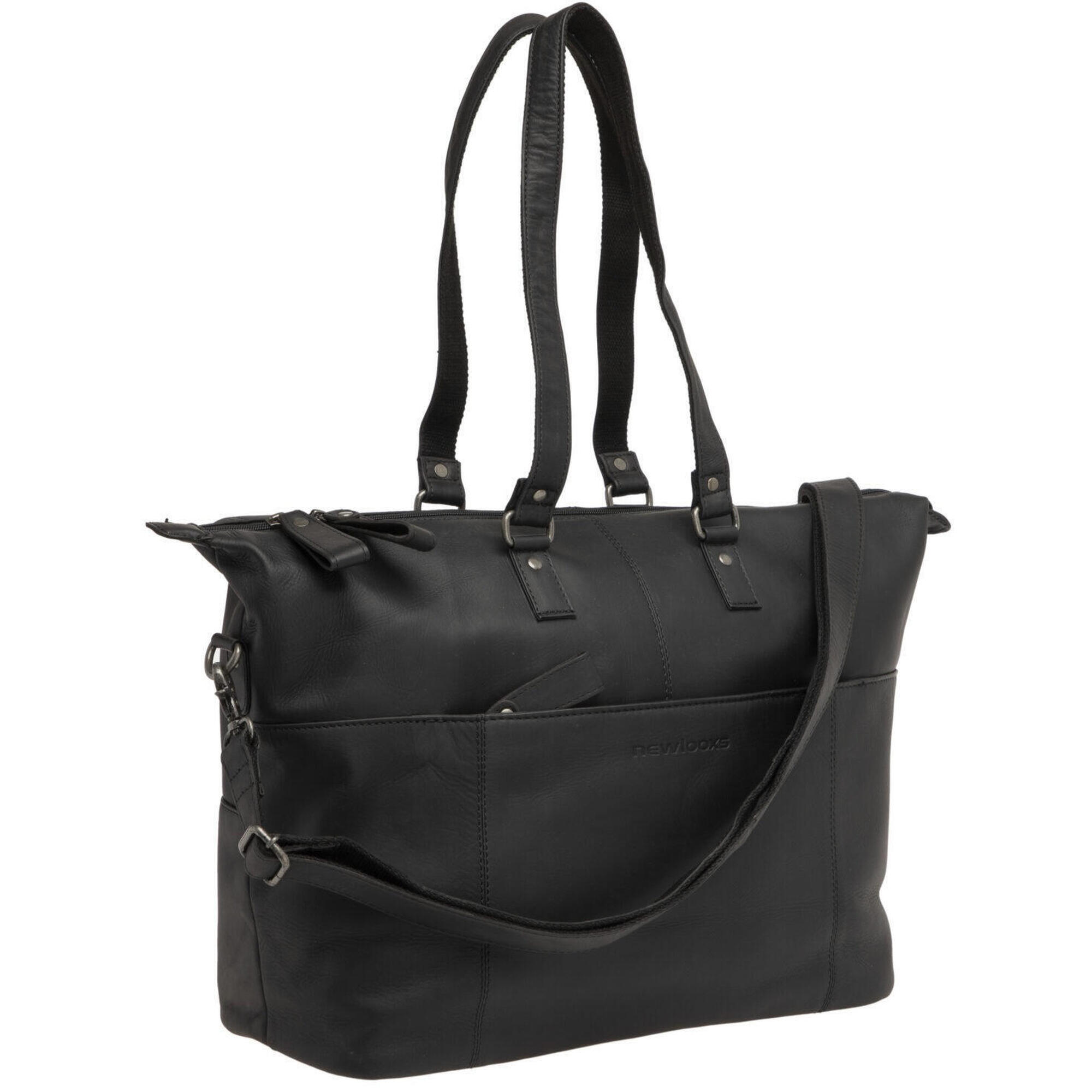 New Looxs - Sacoche De Vélo Verla 34 X 18 X 44 Cm 21 Litres - En Cuir De Luxe - Noir - Sacoche - Marron|noir - Decathlon