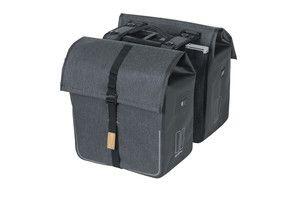 Basil urban dry dubbele mik-fietstas - 50l - grijs melee - waterdicht