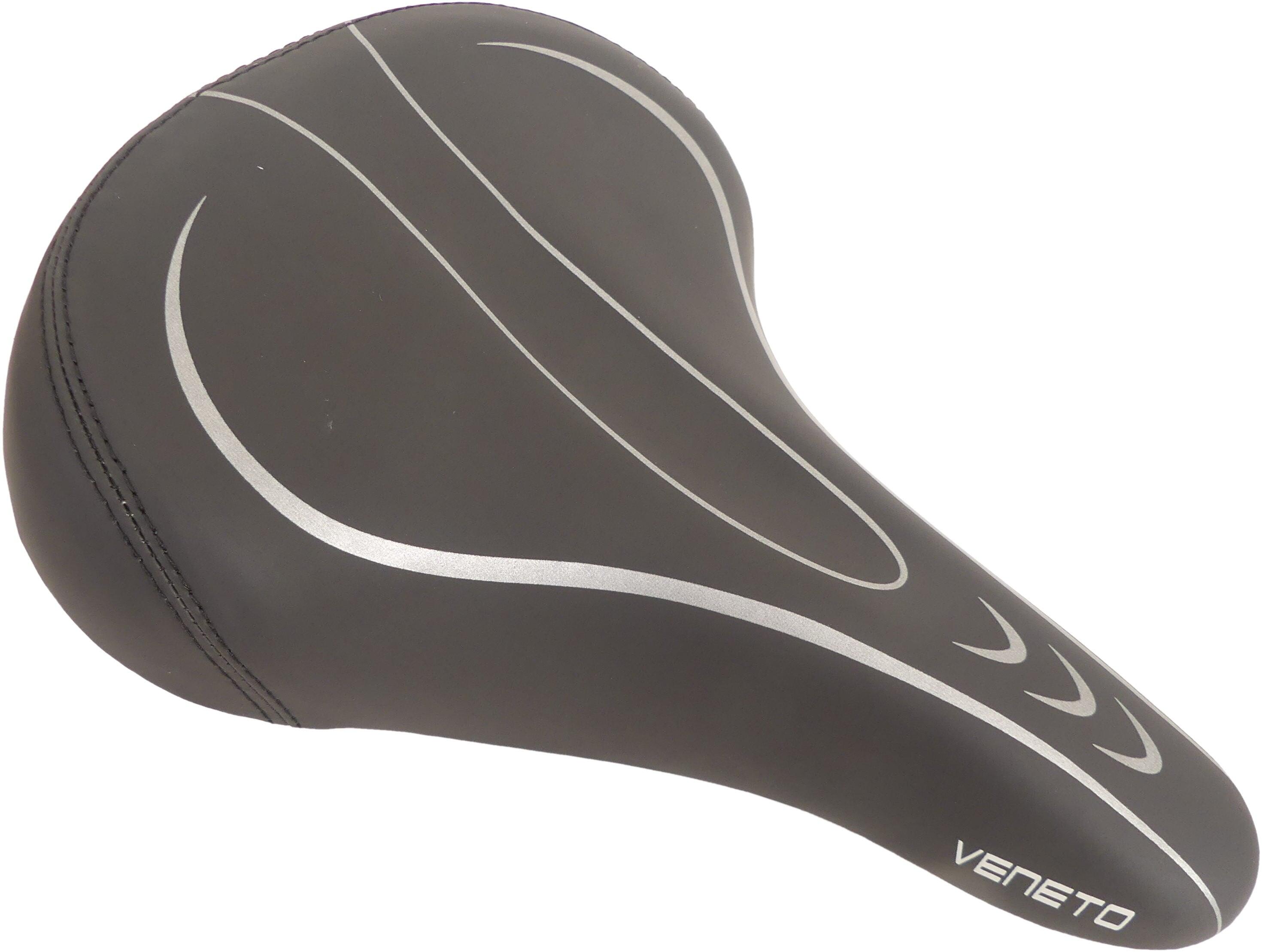 EDGE Edge Fahrradsattel Veneto mit Rücklicht und Halterung - Schwarz