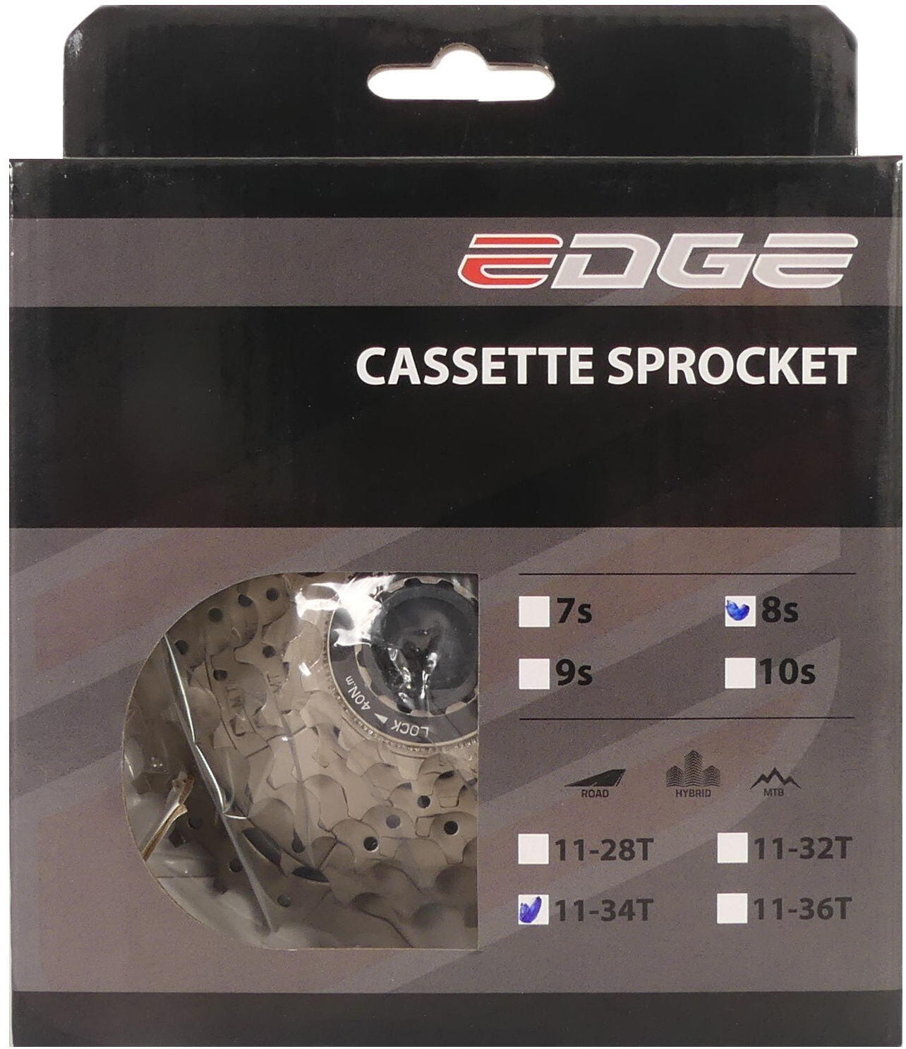 EDGE Cassetta Edge CS-M5008 8 velocità 11-34T acciaio nichelato, argento.