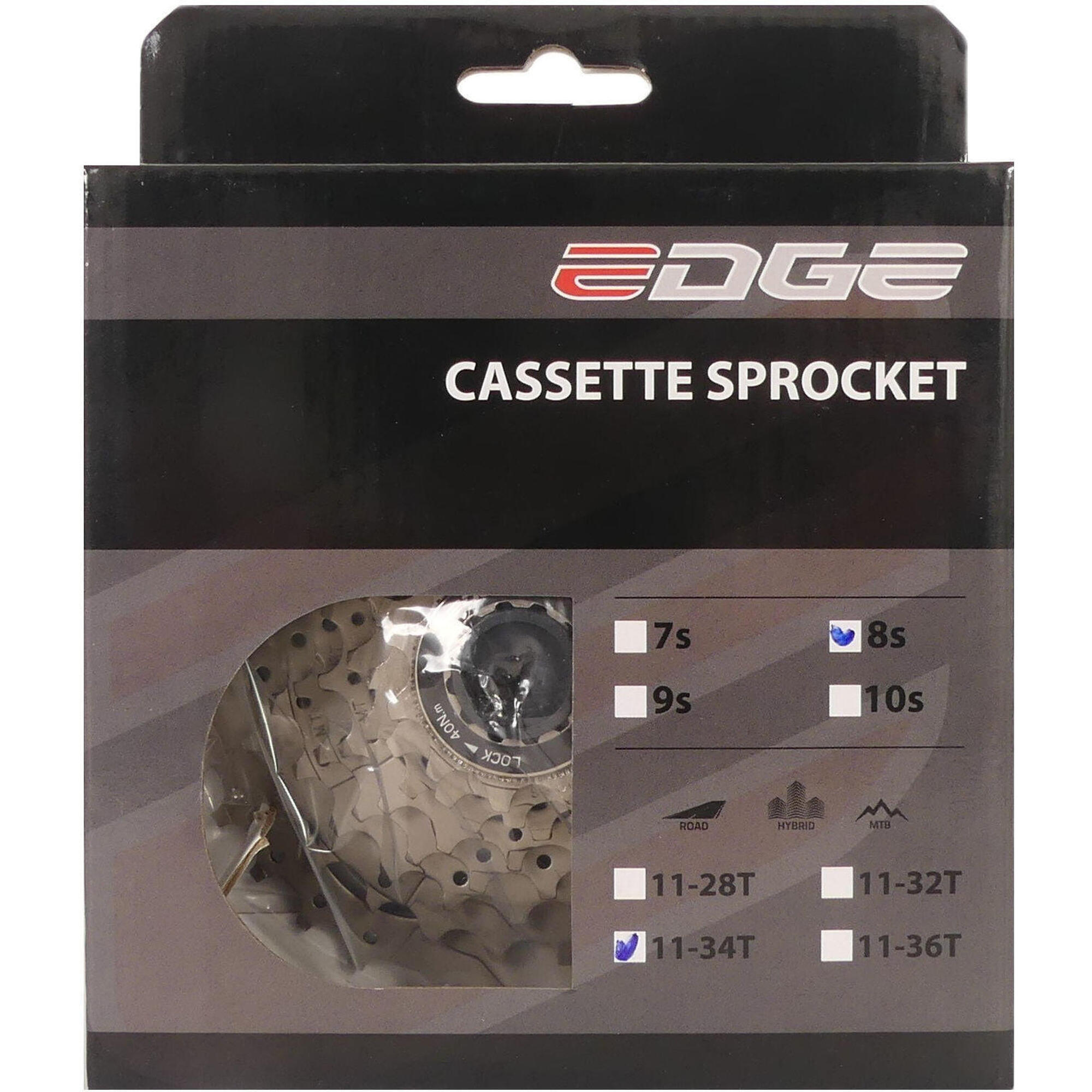 Edge - Cassette De Bord 8 Vitesses Cs-m5008 11-34t Silver - Cassette - Gris - Decathlon