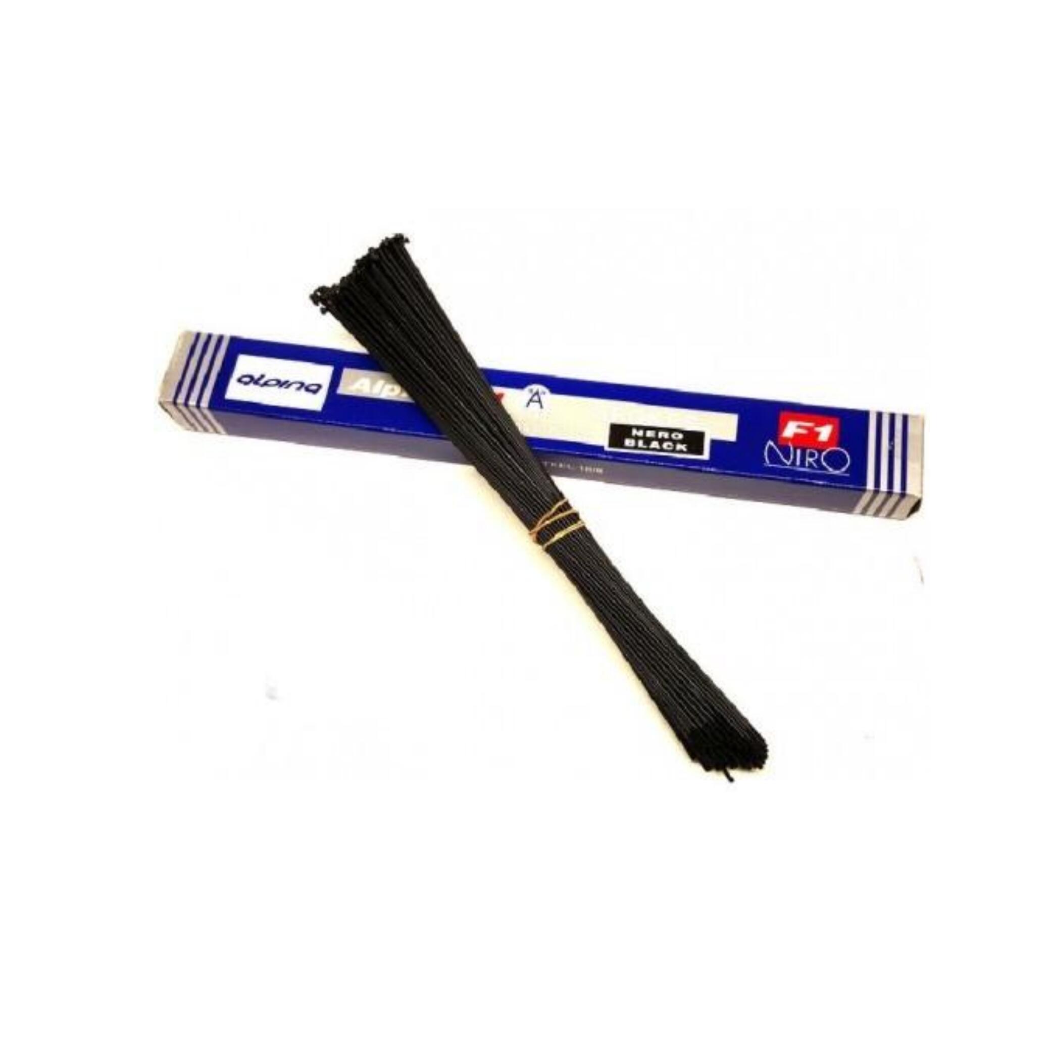 ALPINA Raggi Alpina 276 mm 14G (2,00 mm) acciaio inox nero - 144 pezzi.