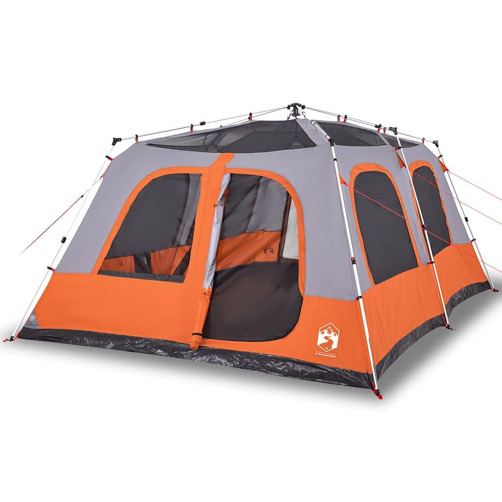 Tente Dome Vidaxl 10 Personnes avec Libération Rapide en Gris et Orange 2/7