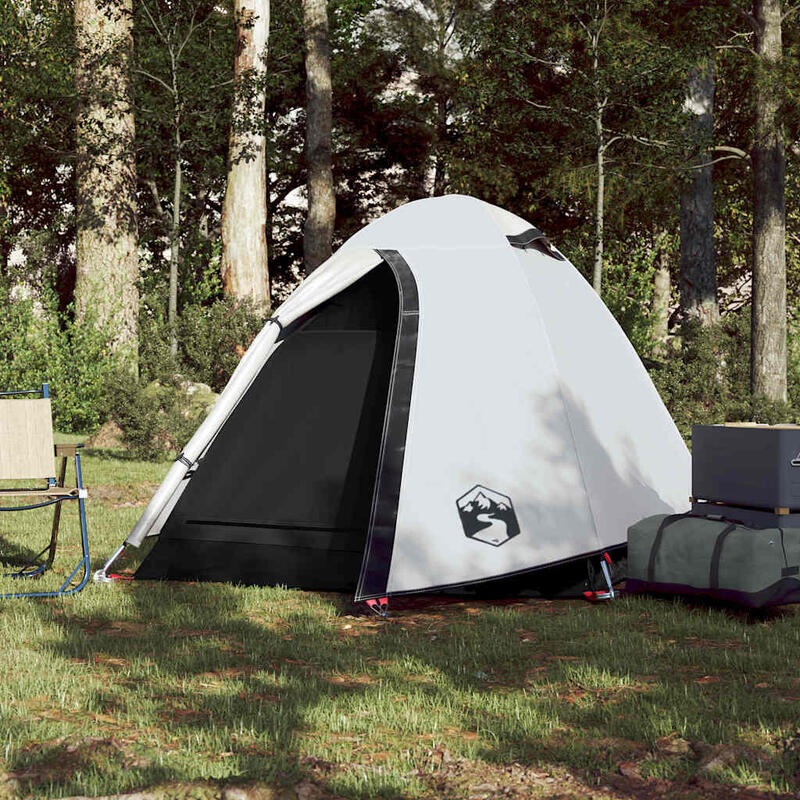 VidaXL Tente Dôme 2 Personnes - Tissu Imperméable et Occultant Blanc