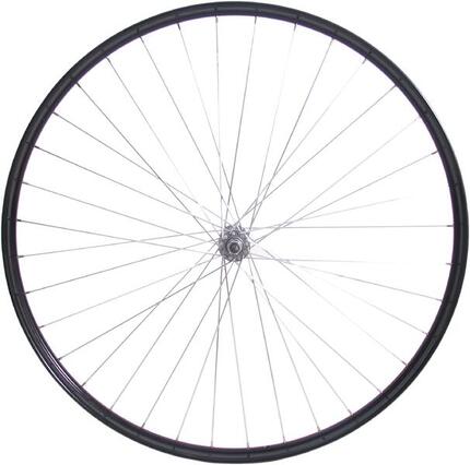 Voorwiel 28 x 1 1/2" aluminium velg verchroomde naaf zwart