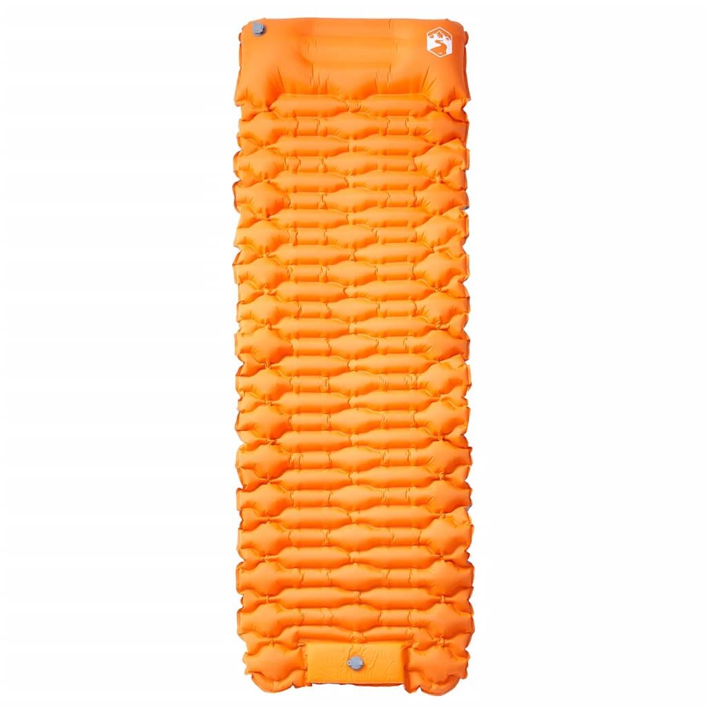 Matelas de Camping Auto-Gonflant Vidaxl avec Oreiller - Orange 2/4
