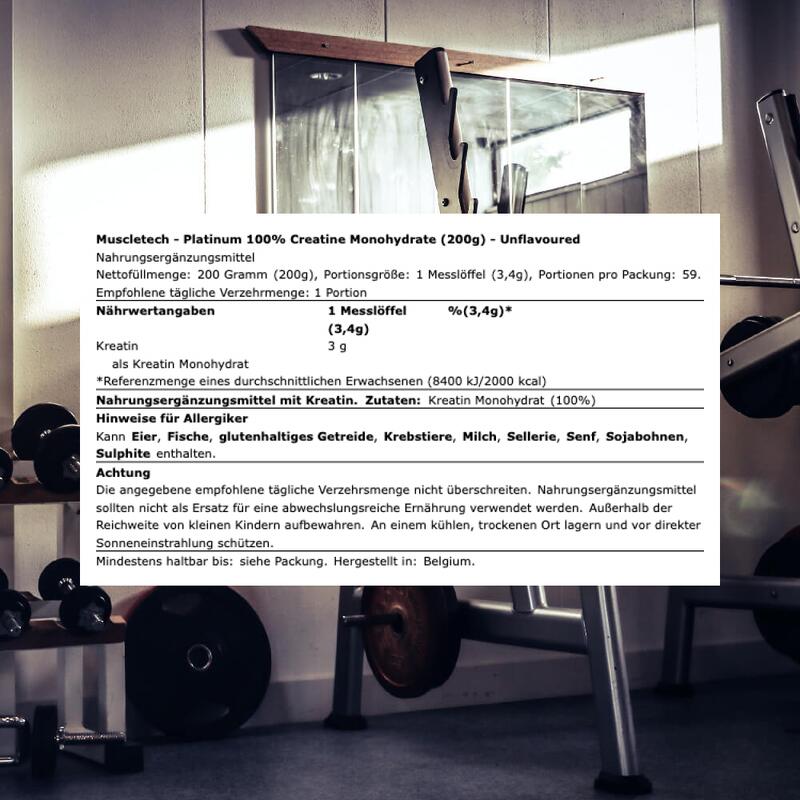 Créatine monohydrate - Platinum Creatine - 200g
