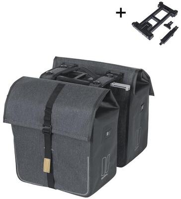 Basil urban dry dubbele fietstas mik 50l - charcoal