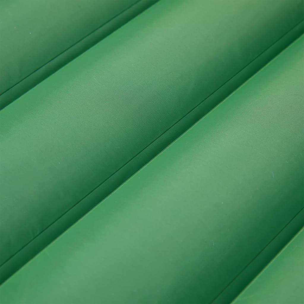VidaXL Matelas de camping auto-gonflant avec oreiller 190 x 68 x 10 cm vert 3/4