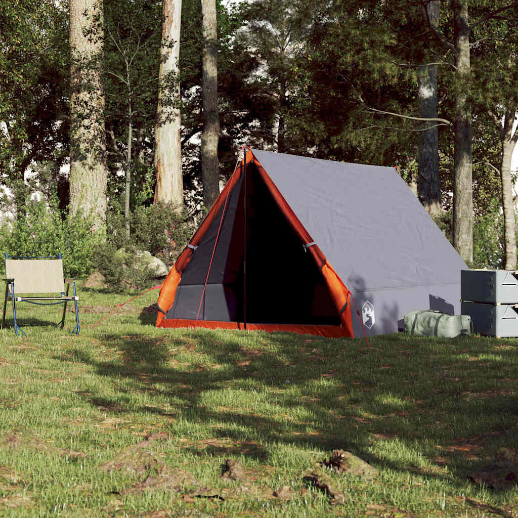 Tente A-Frame Vidaxl pour 2 Personnes - Étanche Gris et Orange 3/7