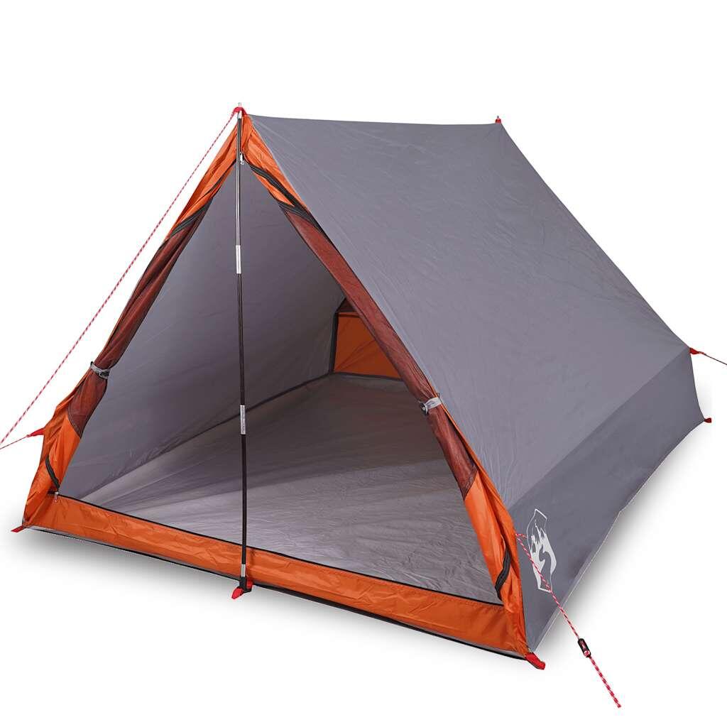 Tente A-Frame Vidaxl pour 2 Personnes - Étanche Gris et Orange 2/7