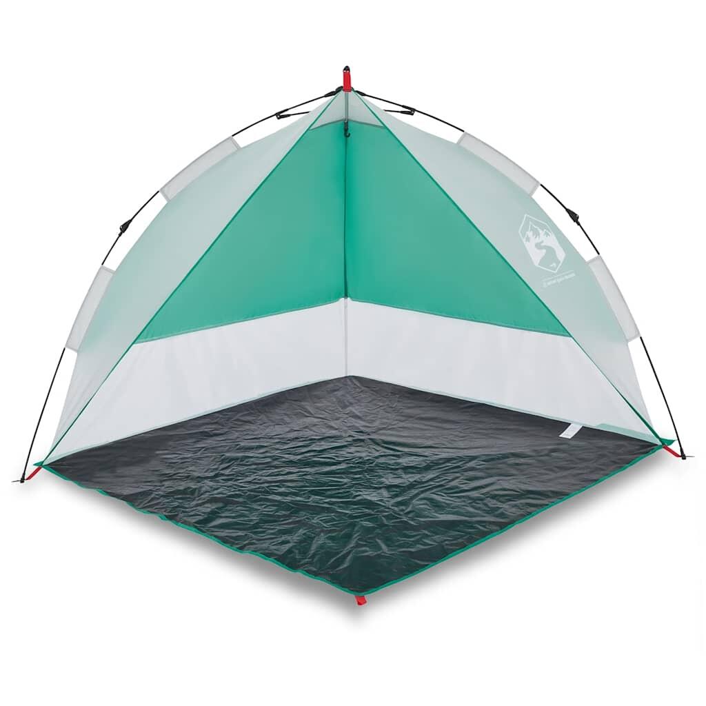 Tente de plage VidaXL imperméable ouverture rapide 205x200 cm vert mer 2/7