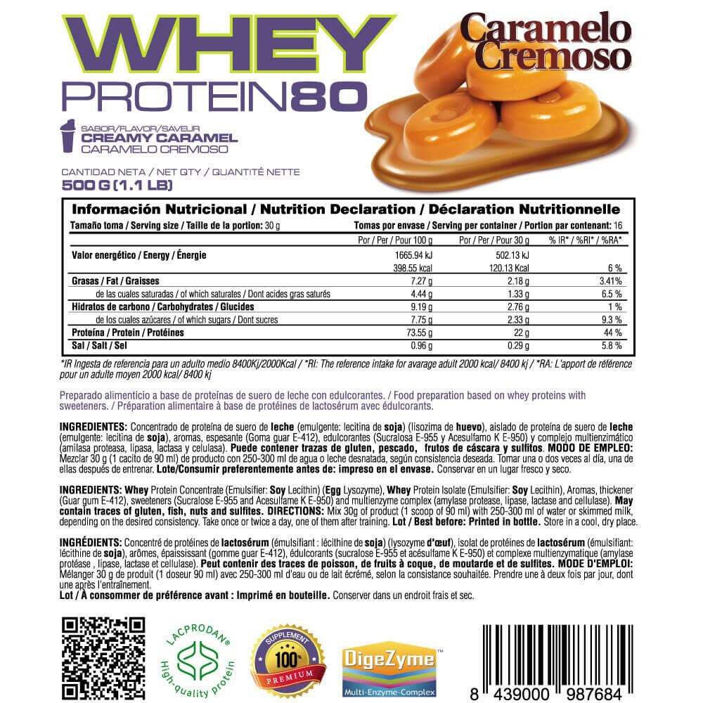 Whey Protein80 - 500g Caramelo Cremoso MASMUSCULO 5/6