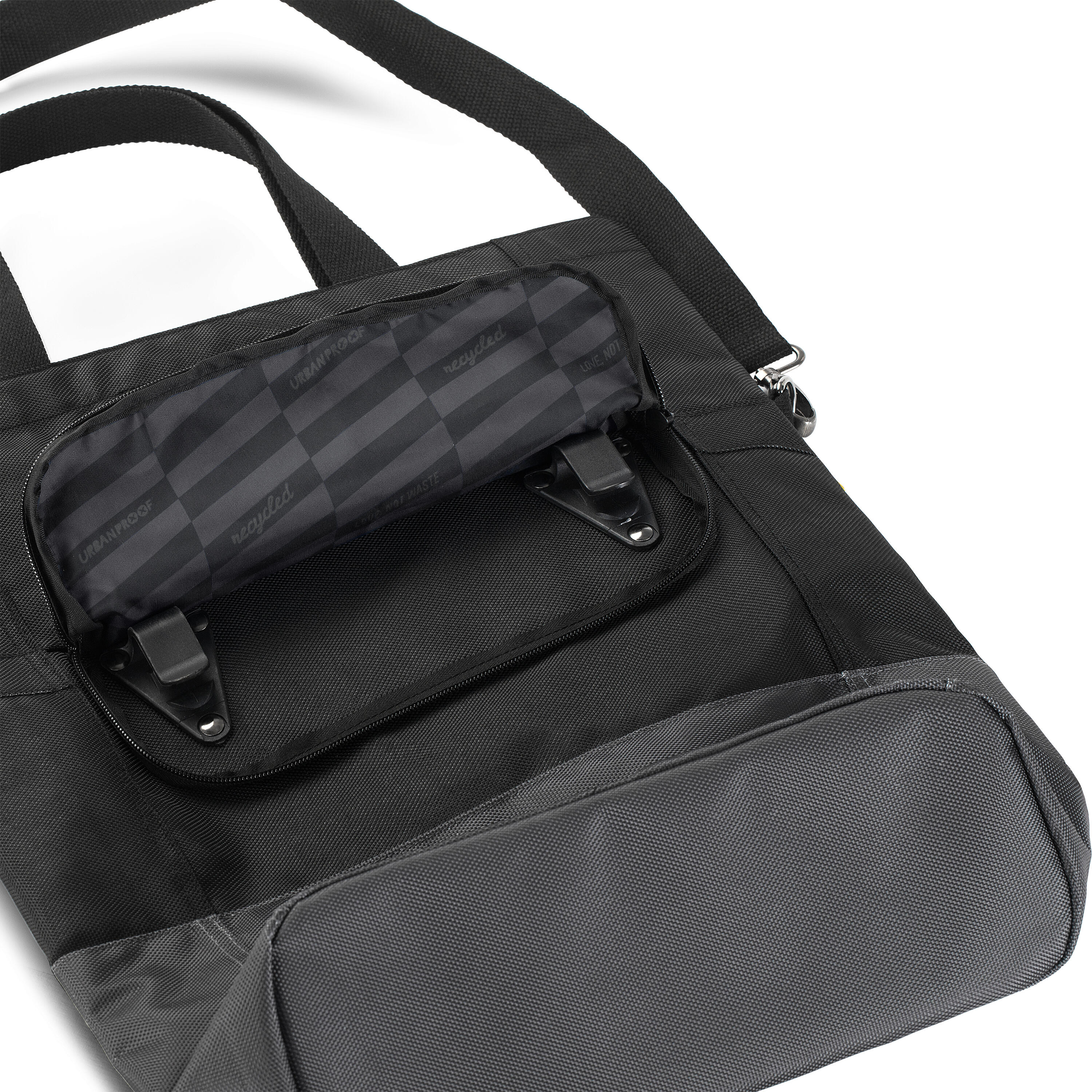 Gerecyclede shopper fietstas 20 liter - zwart/grijs 2/6