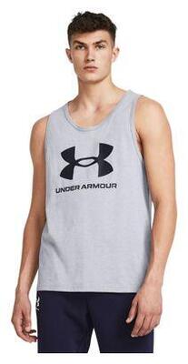 Under armour sportstyle logo tank grijs heren
