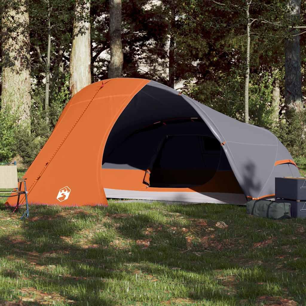 Vidaxl - Vidaxl Tente Dôme Étanche 4 Personnes En Gris Et Orange - Tente - Jaune|orange - 4 Places - Decathlon