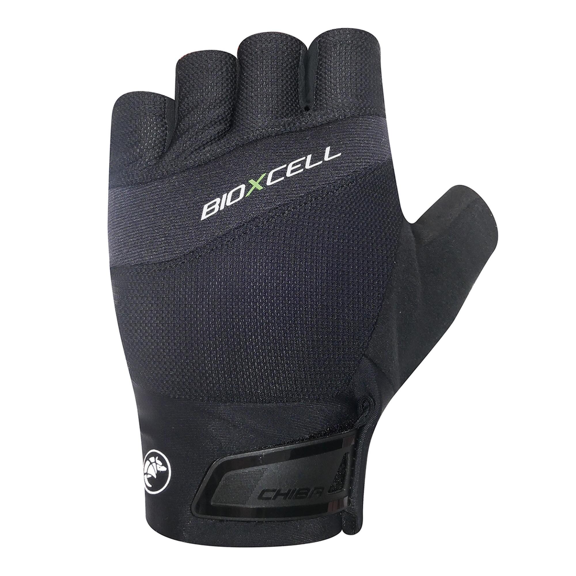 CHIBA Chiba BioXCell Pro Short Cycling Gloves Black - Seamless Palm, Gel Padding