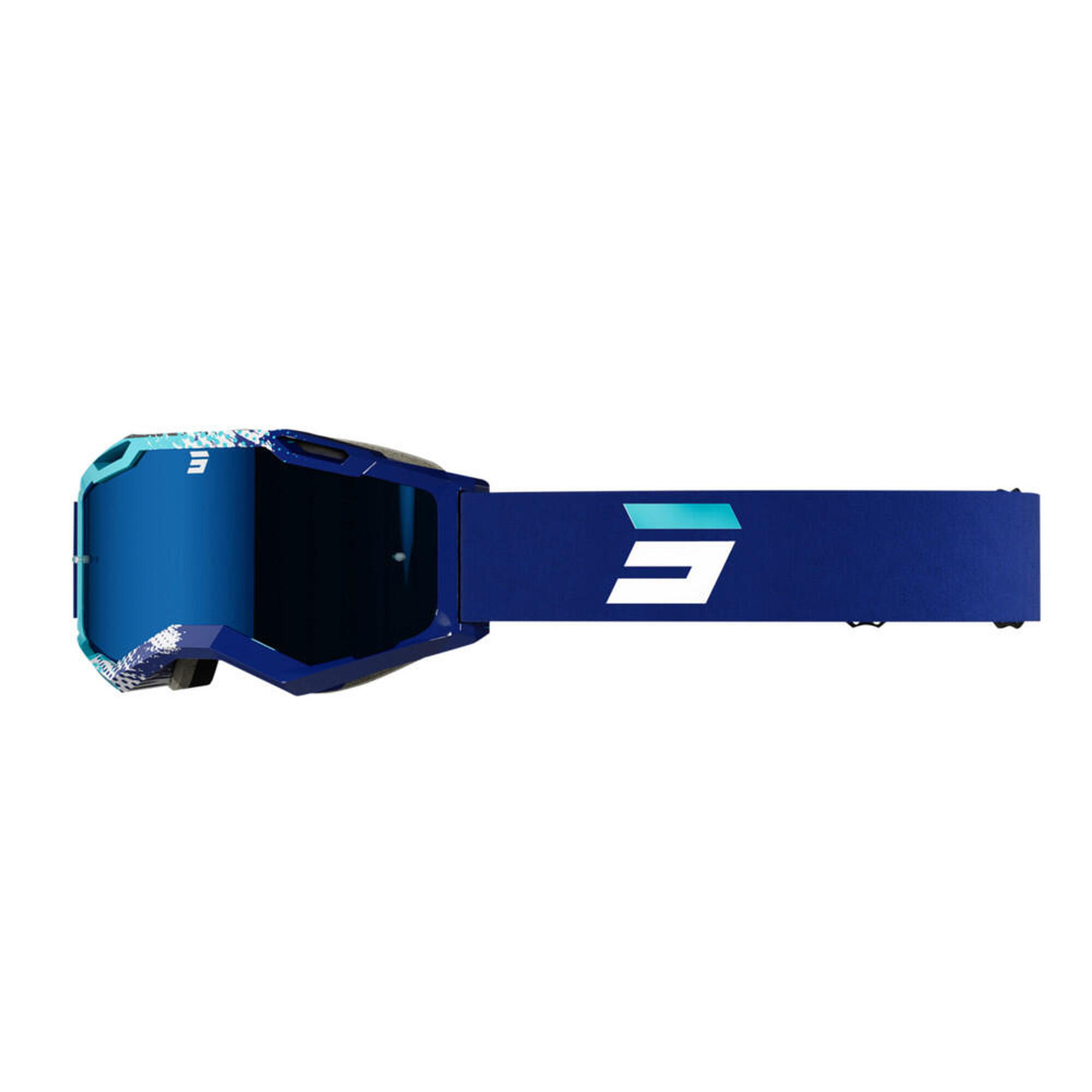 Shot Race Gear - Masque Shot Iris 2.0 Fusion Bleu Brillant - Masque - Blanc|bleu - Adulte - Decathlon