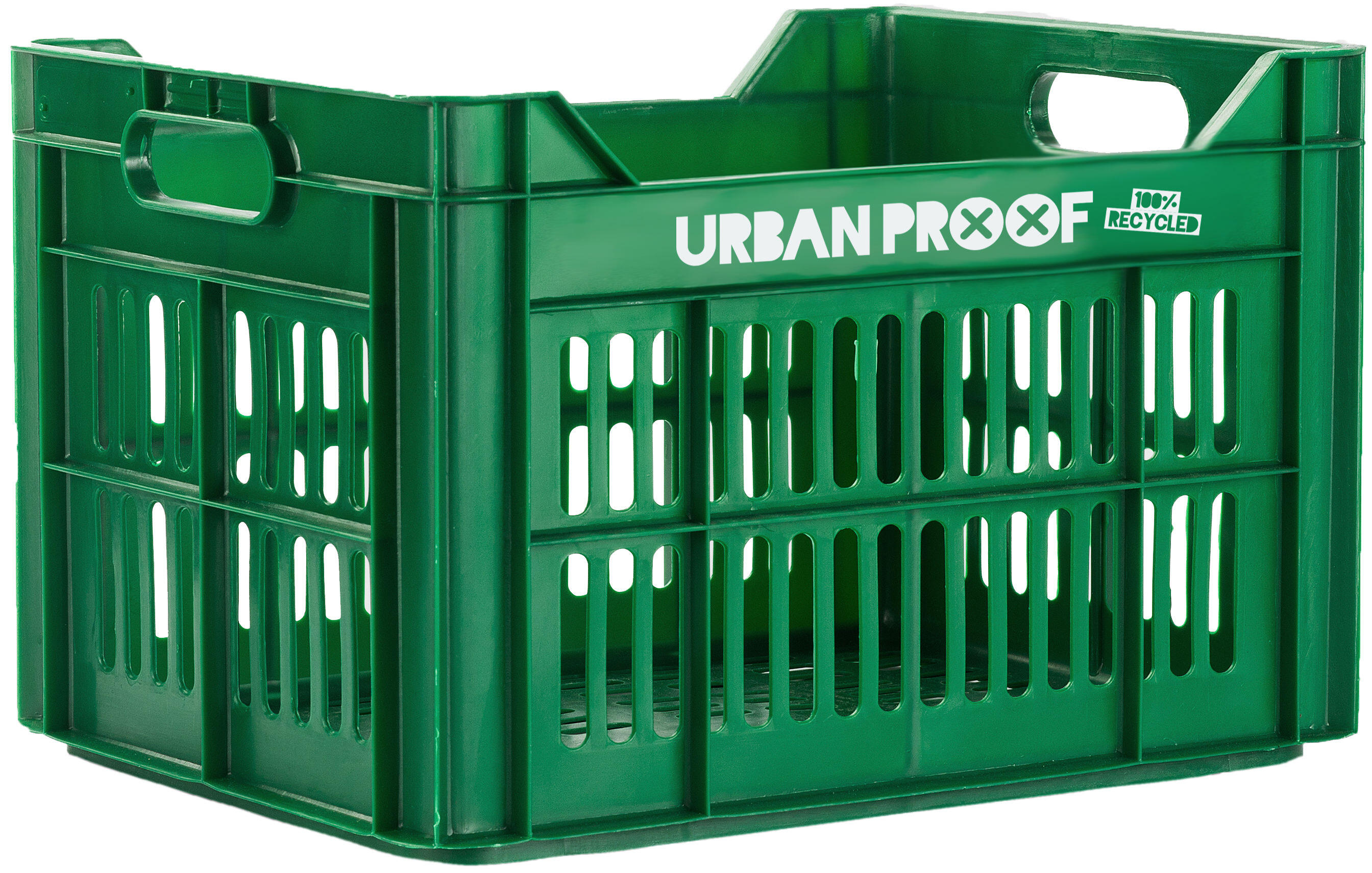 URBAN PROOF Fahrradkiste 30 Liter aus recyceltem Polypropylen in Dunkelgrün