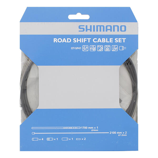 SHIMANO Derailleur Kabelset Race Rvs - Zwart