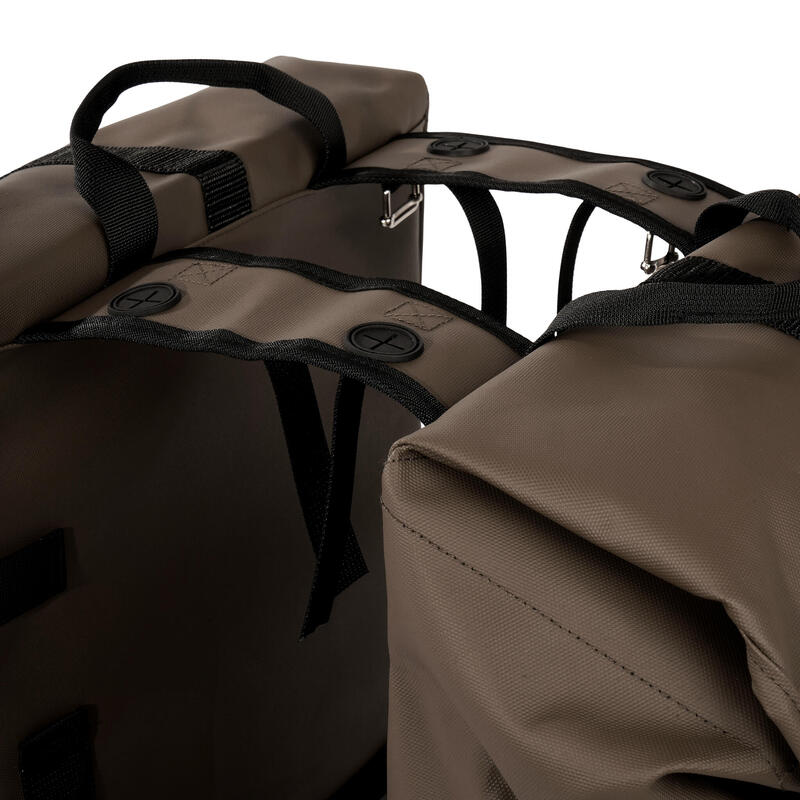 Podwójna Torba Rowerowa Z Recyklingu Cargo 38 Litrów 30 X 15 X 42 Cm - Brązowa