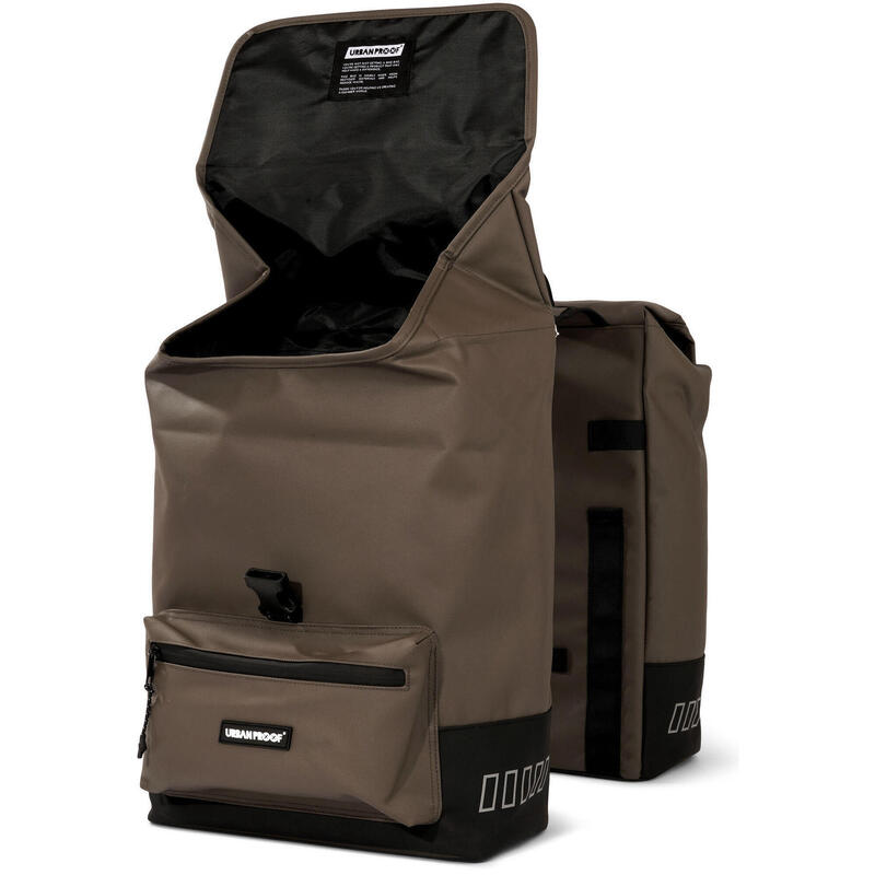 Podwójna Torba Rowerowa Z Recyklingu Cargo 38 Litrów 30 X 15 X 42 Cm - Brązowa