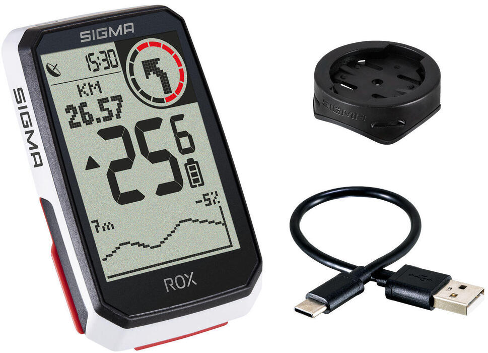 Komputer Rowerowy Gps Rox 4.0 Ze Standardowym Uchwytem Na Kierownicę - Biały